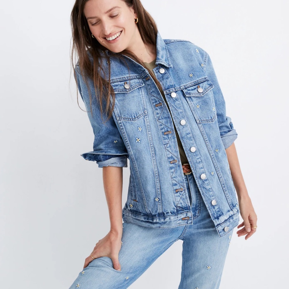 Madewell Jean Jacket: Daisy Embroidered Edition